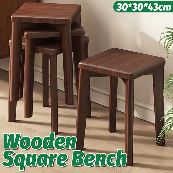 Solid Wood Stool Walnut Colour, 31×31×45cm