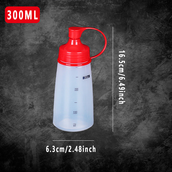 5PCS 300ml Wide Mouth Sauce Squeeze Bottles with Red Cap