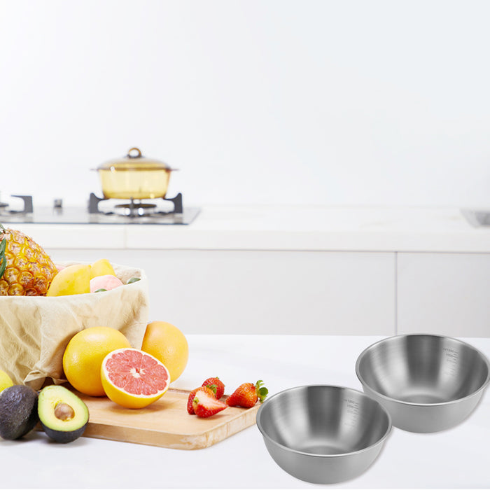 8 Pcs Stainless Steel Mixing Bowls 1200ml with Scale Marks