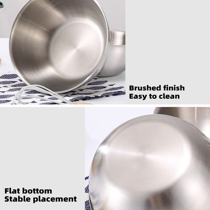8 Pcs Stainless Steel Mixing Bowls 1200ml with Scale Marks