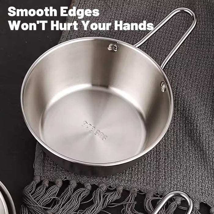 12 Pcs 304 Stainless Steel Sauce Bowls With Hollow Handle Silver