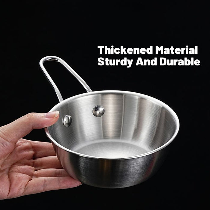 12 Pcs 304 Stainless Steel Sauce Bowls With Hollow Handle Silver