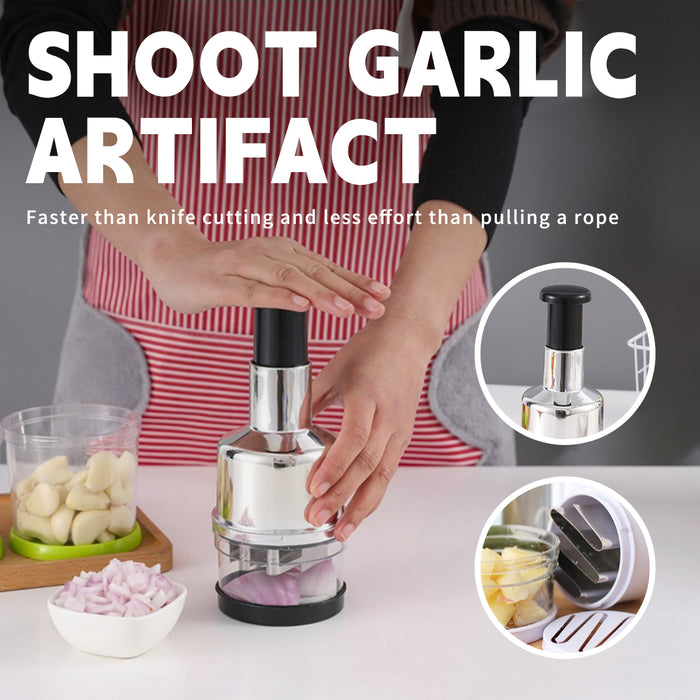 Garlic Chopper with 410 Steel Blades PP Body 21.5cm