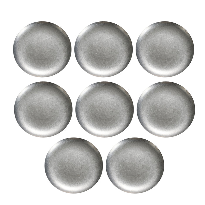 8 Pcs Stainless Steel Round Dessert Plates 26 cm Non-Slip Polished
