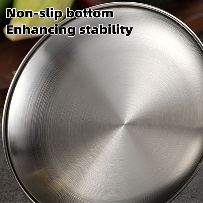 8 Pcs 304 Stainless Steel Dinner Plates 20 cm Round Brushed Finish