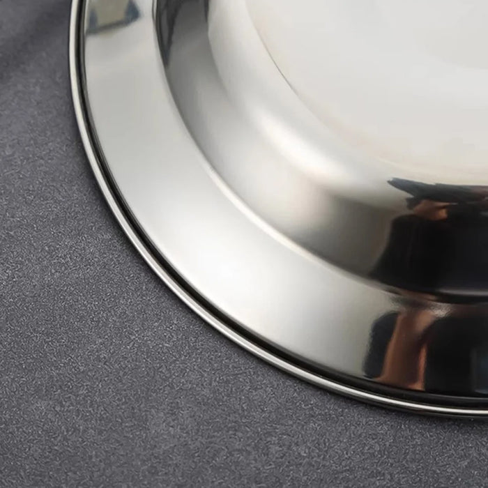 8 Pcs Stainless Steel Dinner Plates 22 cm Round Mirror-Polished Non-Slip