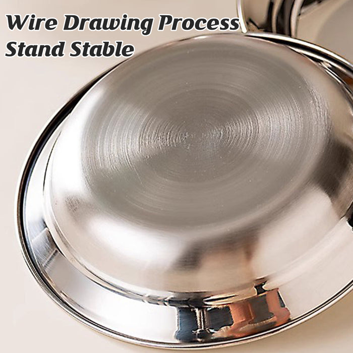 8 Pcs 316 Stainless Steel Round Plate Cute Puppy Pattern 2 Sizes 16 and 18 cm