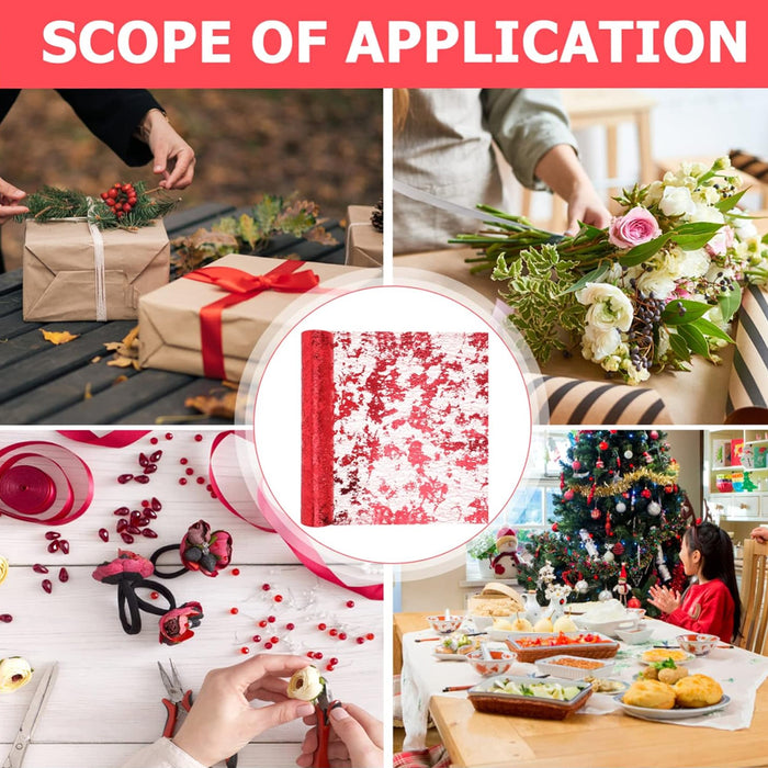 2 Rolls Metallic Mesh Table Runner 300 x 28cm for Events