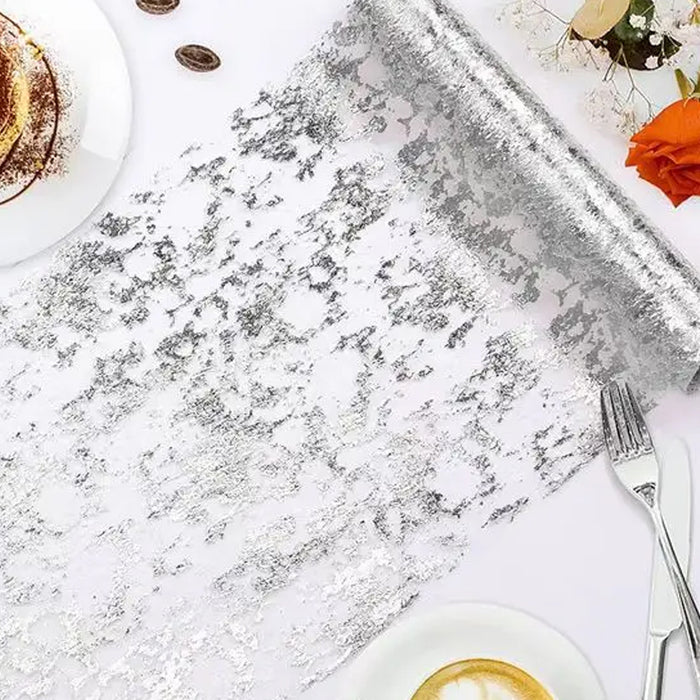 2 Rolls Metallic Mesh Table Runner 300 x 28cm for Events