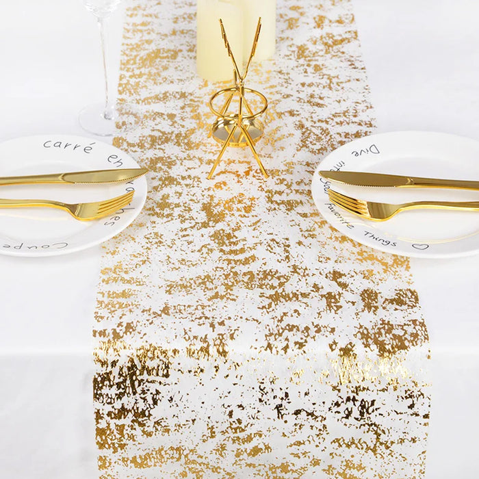 2 Rolls Metallic Mesh Table Runner 300 x 28cm for Events