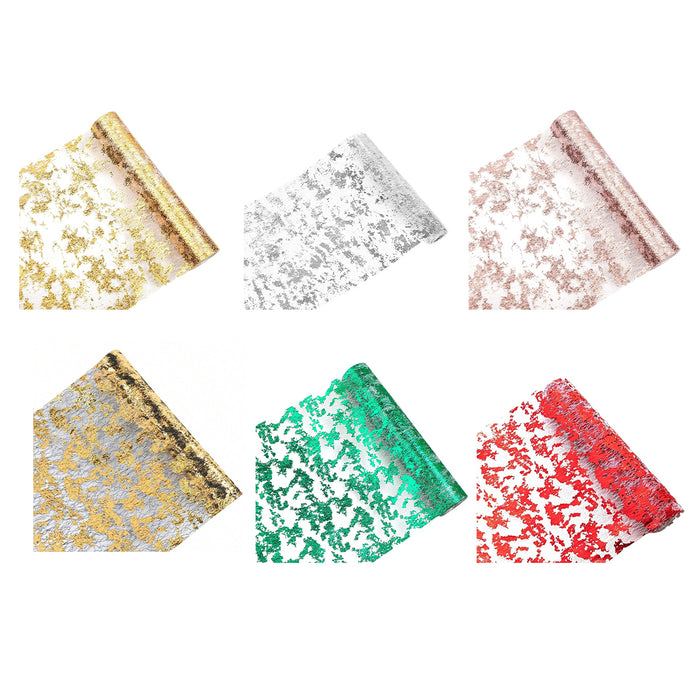 2 Rolls Metallic Mesh Table Runner 300 x 28cm for Events