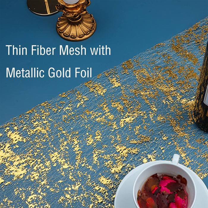 2 Rolls Metallic Mesh Table Runner 300 x 28cm for Events