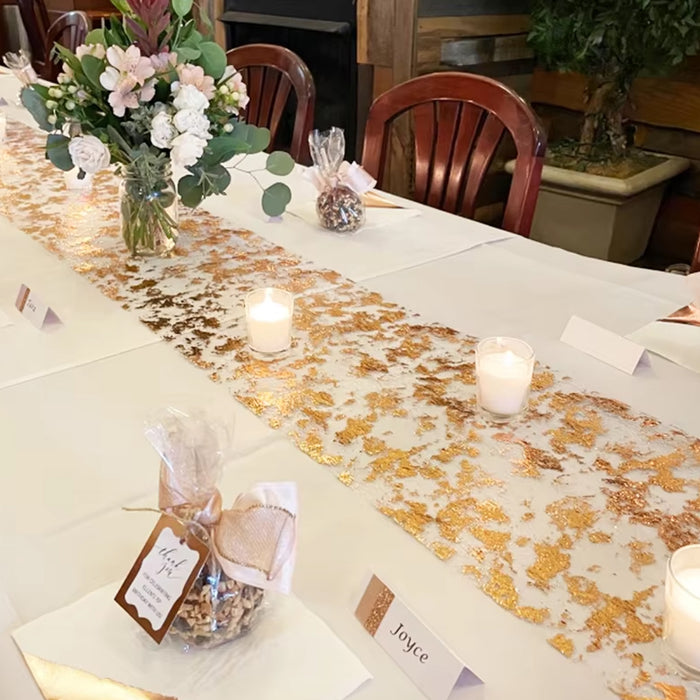 2 Rolls Metallic Mesh Table Runner 300 x 28cm for Events