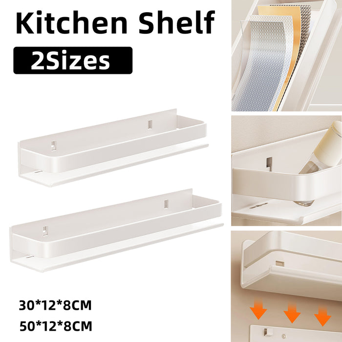 Wall Mounted Kitchen Shelf Carbon Steel White Guardrail