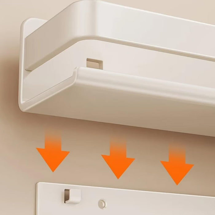 Wall Mounted Kitchen Shelf Carbon Steel White Guardrail