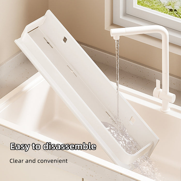 Wall Mounted Kitchen Shelf Carbon Steel White Guardrail