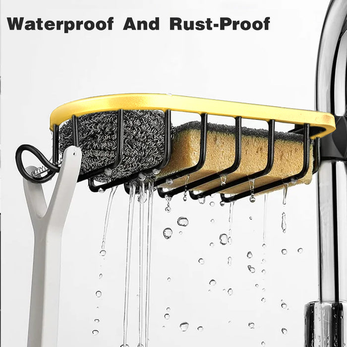 Faucet Sink Shelf Drainage Rack 180 Degree Rotatable Stainless Steel