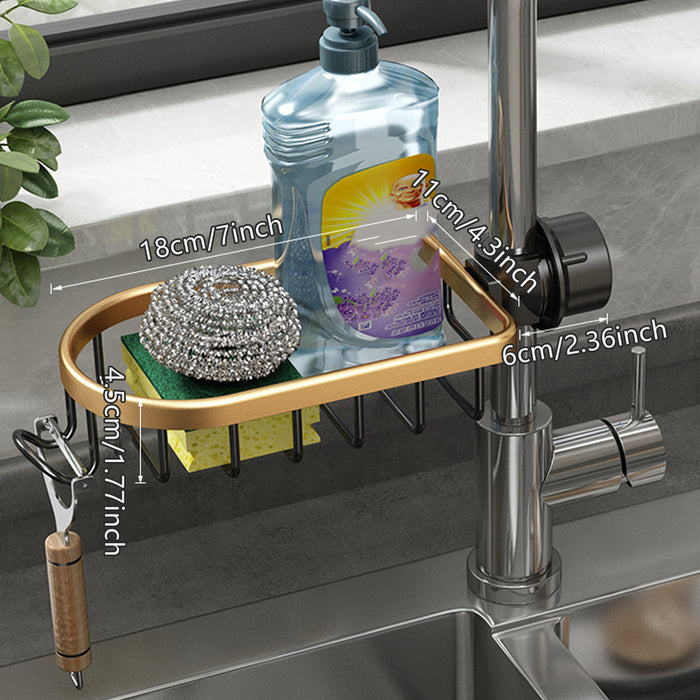 Faucet Sink Shelf Drainage Rack 180 Degree Rotatable Stainless Steel