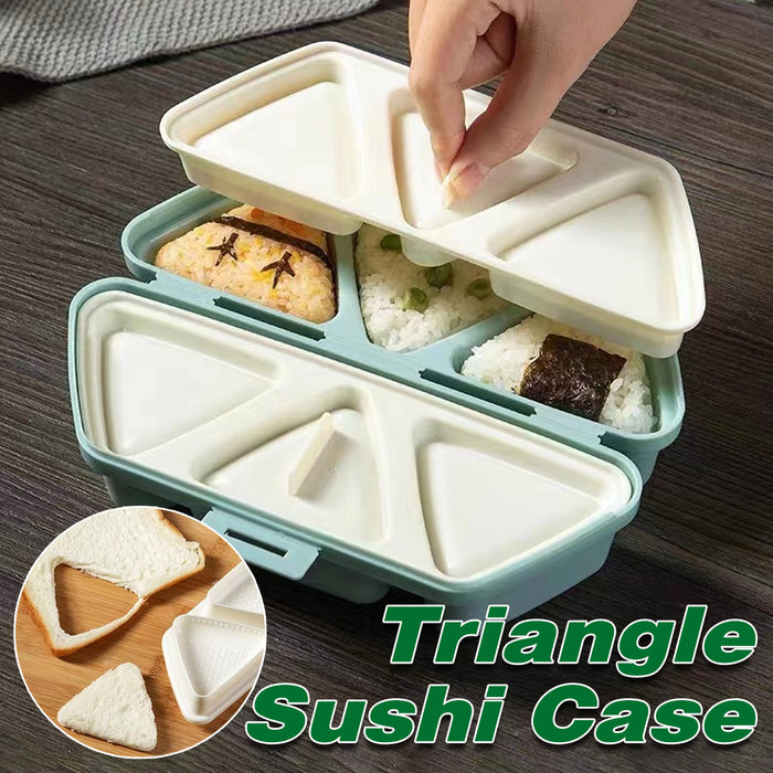 Triangle Onigiri Bento Box 6 Compartment Portable Lunch Container