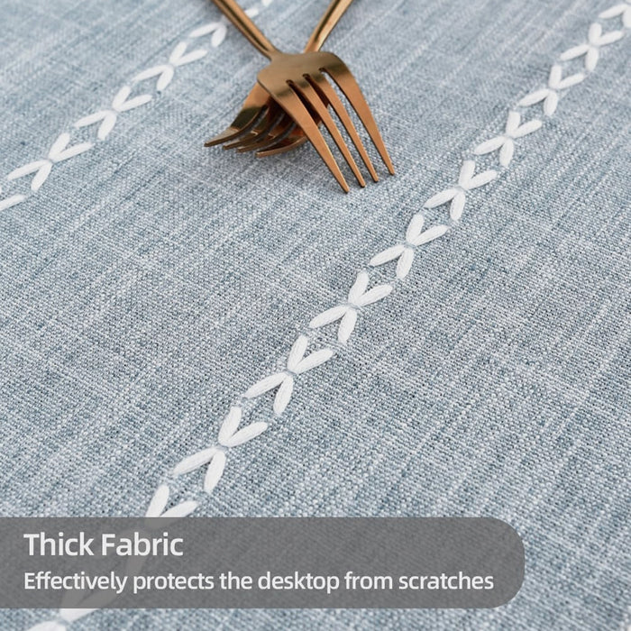 Tassel Cotton-Linen Geometric Rectangular Tablecloth