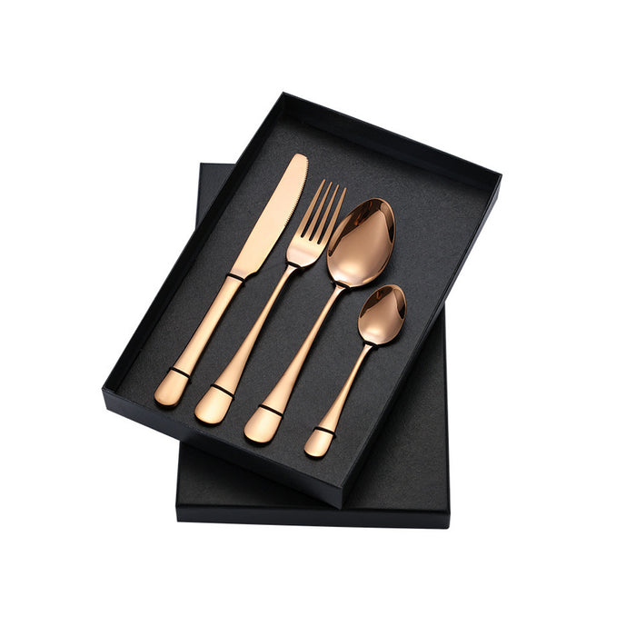 Stainless Steel 4 Piece Cutlery Set, Rose Gold, 2 Sets