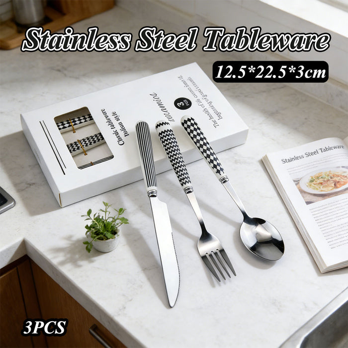 3 Pcs Stainless Steel Cutlery Set with Ceramic Handles