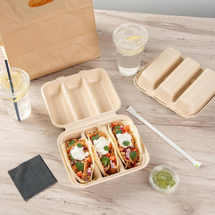50PCS Disposable Takeout Containers With 3 Sizes
