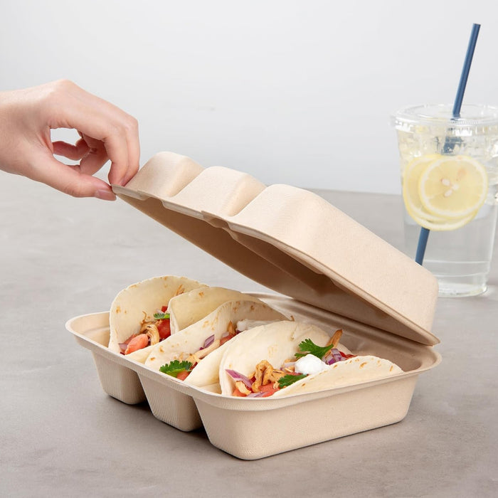 50PCS Disposable Takeout Containers With 3 Sizes