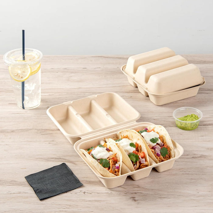 50PCS Disposable Takeout Containers With 3 Sizes