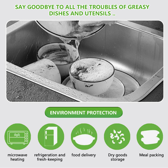 50PCS Disposable Takeout Containers With 3 Sizes