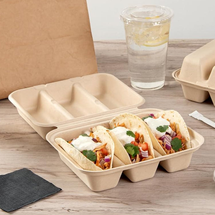50PCS Disposable Takeout Containers With 3 Sizes