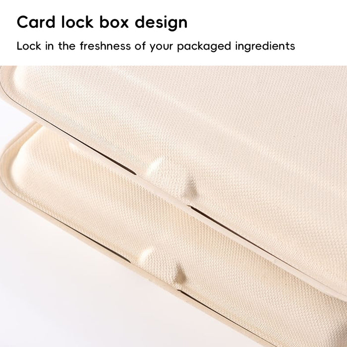 50 Pcs Dual Compartment Takeaway Bento Boxes Leak-Proof Food-Grade White or Kraft