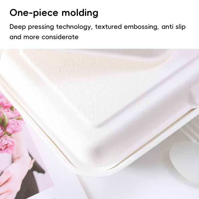 50 Pcs Dual Compartment Takeaway Bento Boxes Leak-Proof Food-Grade White or Kraft