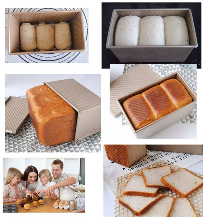Toast Bread Box with Lid Non Stick Carbon Steel Baking Mould