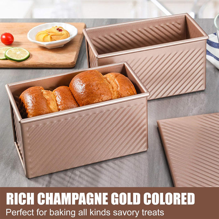 Toast Bread Box with Lid Non Stick Carbon Steel Baking Mould