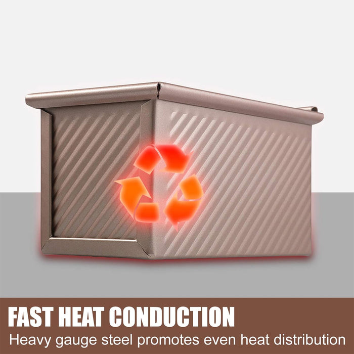 Toast Bread Box with Lid Non Stick Carbon Steel Baking Mould