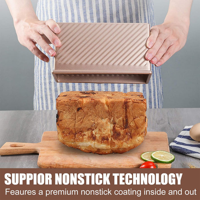 Toast Bread Box with Lid Non Stick Carbon Steel Baking Mould