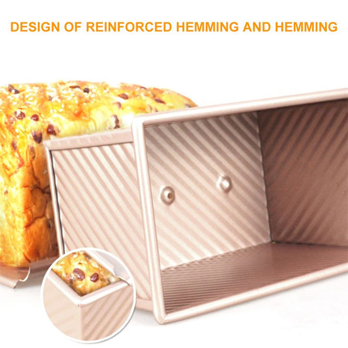 Toast Bread Box with Lid Non Stick Carbon Steel Baking Mould