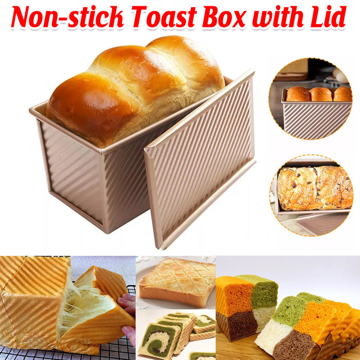 Toast Bread Box with Lid Non Stick Carbon Steel Baking Mould