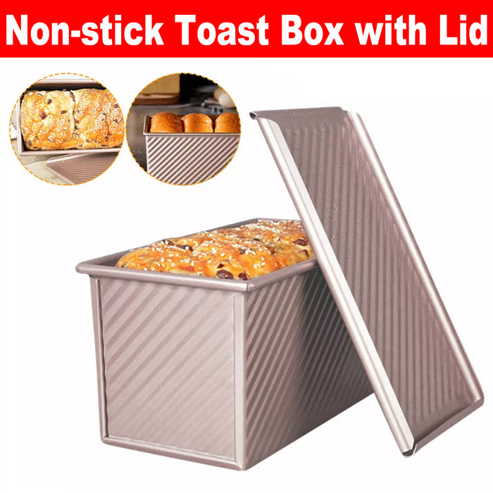 Toast Bread Box with Lid Non Stick Carbon Steel Baking Mould