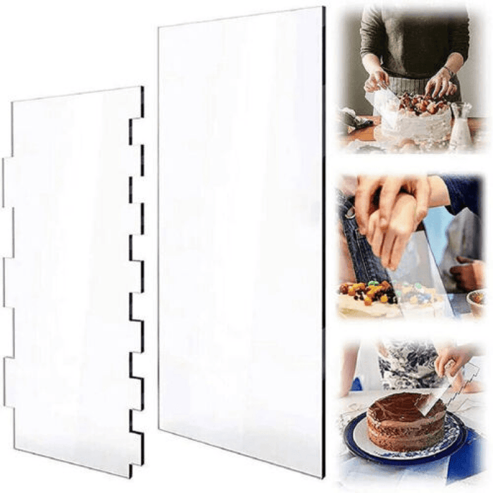 6 Pcs Acrylic Cake Scrapers Transparent 10x24cm Edge Tools