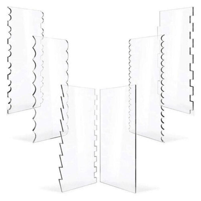 6 Pcs Acrylic Cake Scrapers Transparent 10x24cm Edge Tools