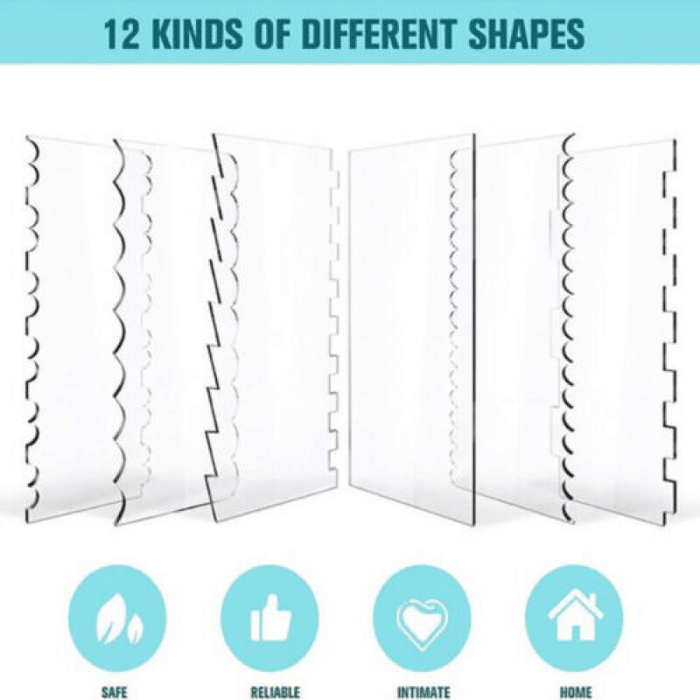 6 Pcs Acrylic Cake Scrapers Transparent 10x24cm Edge Tools