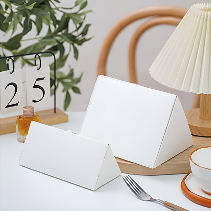 20 Pcs Triangle Cake Boxes for Sandwich and Small Food Packaging in 2 Colors 2 Sizes