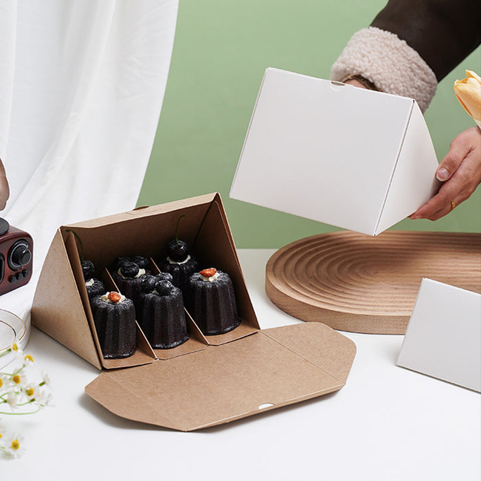 20 Pcs Triangle Cake Boxes for Sandwich and Small Food Packaging in 2 Colors 2 Sizes