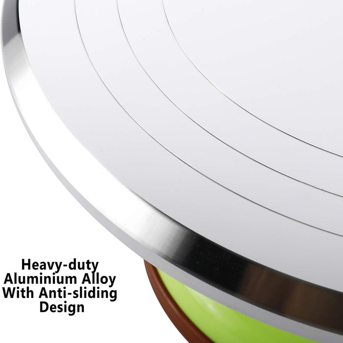 Cake Turntable 10 Inch Aluminum Alloy Top with Stable Base
