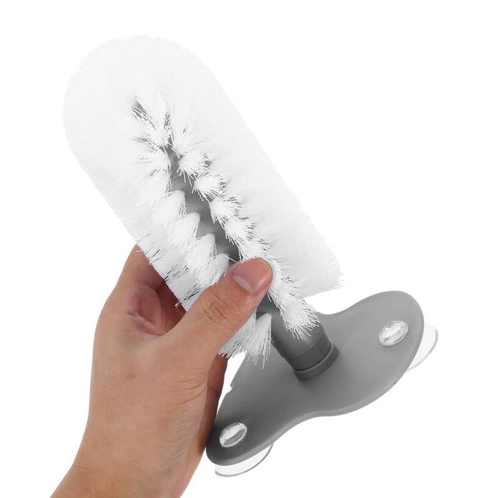 Soft Wool Cup Brush with Wall Suction Base Removable Glass Cleaning Brush