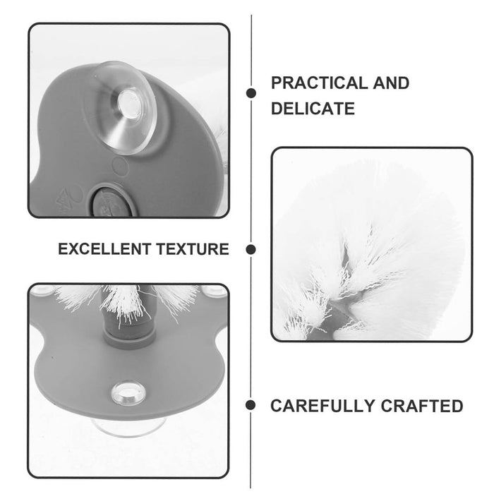 Soft Wool Cup Brush with Wall Suction Base Removable Glass Cleaning Brush