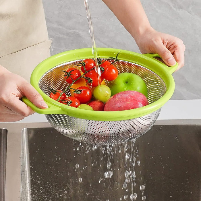 2PCS Stainless Steel Drain Basins Double Handle Design
