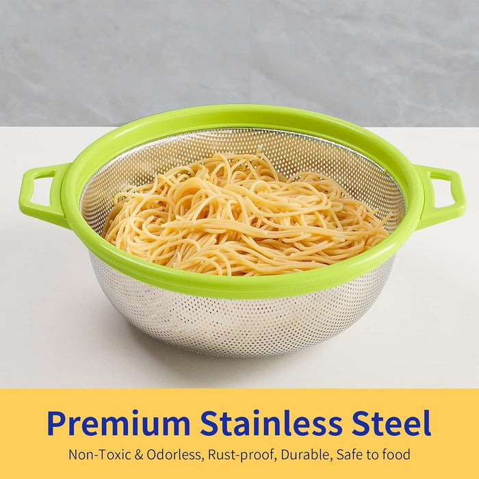2PCS Stainless Steel Drain Basins Double Handle Design